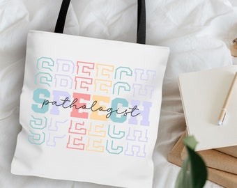 Speech Language Pathologist Tote Bag, Speech Therapist Bag, Speech Therapy Graduation Gift, Speech Therapy Bag, Speech Teacher Gift