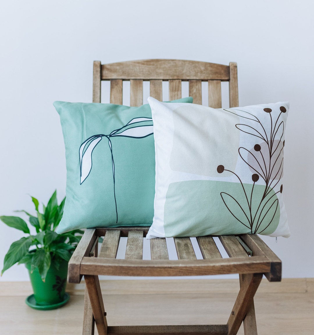 Sage Green Pillow Covers Set Abstract Pillow Cover Boho Etsy