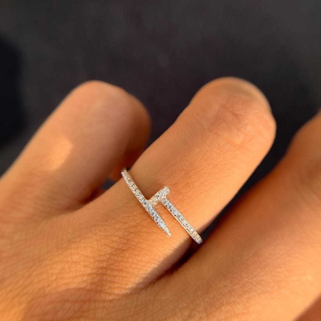 14k Solid Gold Fashion Diamond Ring Sterling Silver Diamond Ring