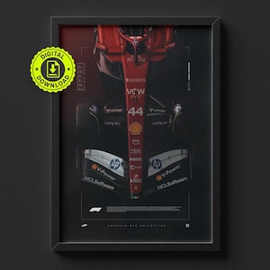 Pôster Ferrari SF-25: Arte minimalista de um carro de Fórmula 1 (download digital)