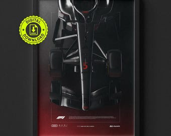 2026 Audi R26 Poster: Minimalist Formula One Car Art (Digital Download)