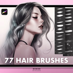 Procreate Hair Brushes, Hair Procreate Brush, Procreate Hair, Eyebrows Brushes, Realistic Hair Brushes For Procreate, Digital Brushes Hair