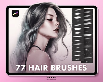 Procreate Hair Brushes, Hair Procreate Brush, Procreate Hair, Eyebrows Brushes, Realistic Hair Brushes For Procreate, Digital Brushes Hair