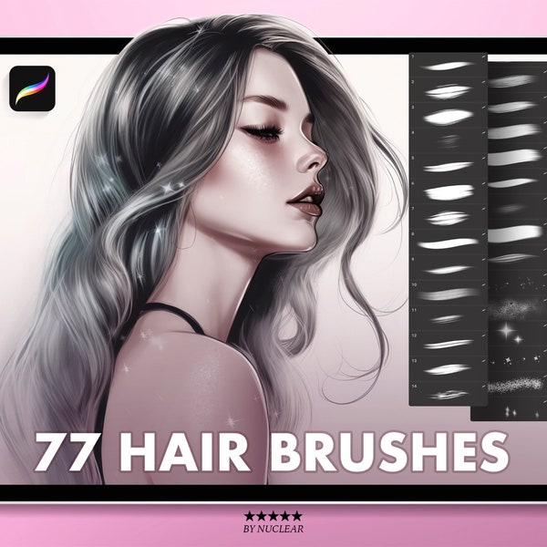 Procreate Hair Brushes, Hair Procreate Brush, Procreate Hair, Eyebrows Brushes, Realistic Hair Brushes For Procreate, Digital Brushes Hair