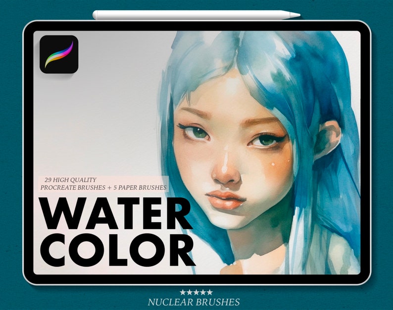 Watercolor Brushes for Procreate Watercolor Painting Brushes Etsy