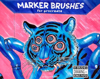 Marker and Ink Procreate Brushes, Procreate Sketching Brush Set, Realistic Paper Texture Brushes, Digital Art Tools for Procreate Drawing
