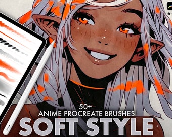 Anime Soft Style Procreate Brushes, Procreate Soft Drawing Brushes, Procreate Character Brushes, Procreate Cartoon Brushes, Procreate Marker