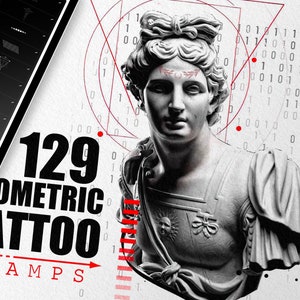 129 Geometric Tattoo Procreate Stamps, Tattoo Design Stamps For Procreate, Minimalistic Tattoo Stamps, Procreate Shape Stamps, Essentials