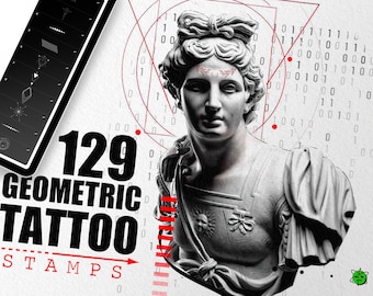 129 Geometric Tattoo Procreate Stamps, Tattoo Design Stamps For Procreate, Minimalistic Tattoo Stamps, Procreate Shape Stamps, Essentials