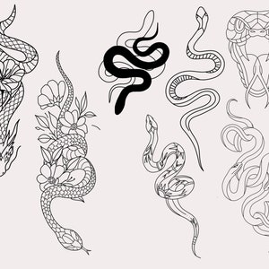 30 tampons de procréation de serpent, pinceaux de procréation de serpent, tampons de tatouage de procréation de serpent, pinceaux de procréation dessinés à la main, procréation, serpent, tatouage image 6
