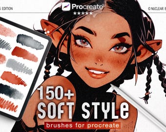 150+ Soft Style Procreate Brushes | Anime, Manga, Copic Markers, Pencils & Halftones