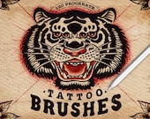 120 Tattoo Procreate Brushes, Stipple Shading, Traditional Tattoo Brush Set, Line Art Brushes, Tattoo Procreate
