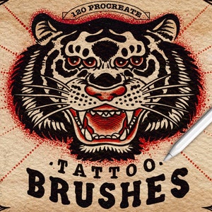 120 Tattoo Brushes For Procreate, Stipple Shaing Procreate Brushes, Procreate Traditional Tattoo Brushes, Line Art Brushes, Tattoo Procreate
