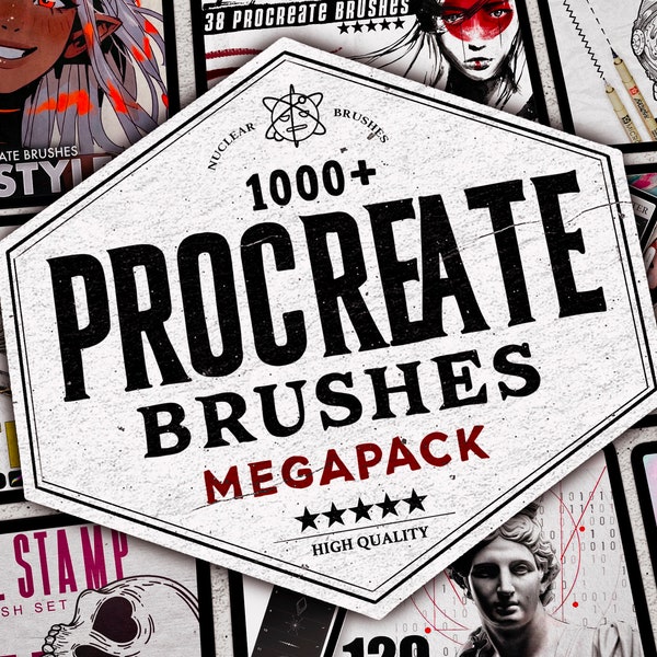 1000+ Procreate Pinsel - Megapack Procreate Bundle 30 in 1, Whole Store Bundle für Procreate, LineArt Brushes Procreate, Stempel Procreate