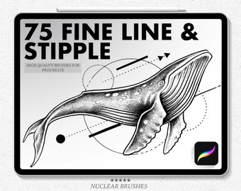 Procreate Brushes - Fine Line And Stipple Brushes For Procreate, Tattoo Brushes, Micron Liner Brush, Procreate Tattoo Brush Set, Stippling