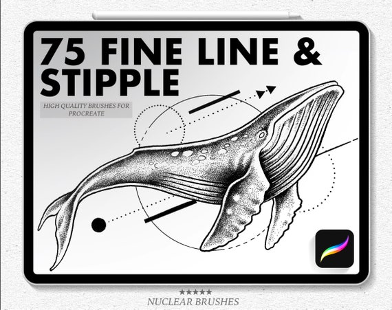 Procreate Brushes - Fine Line And Stipple Brushes For Procreate, Tattoo Brushes, Micron Liner Brush, Procreate Tattoo Brush Set, Stippling