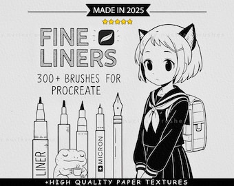 300+ Fine Liner Brush Set for Procreate, Micron Procreate Brushes, Stipple Brushes, Line Art Proceate Brush Set, Inking Brushes and Lineart