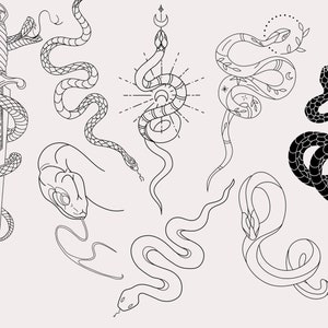 30 tampons de procréation de serpent, pinceaux de procréation de serpent, tampons de tatouage de procréation de serpent, pinceaux de procréation dessinés à la main, procréation, serpent, tatouage image 5