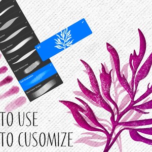 137 Botanical Stamps for Procreate + 10 Bonus Drawing Brushes, Flower ...