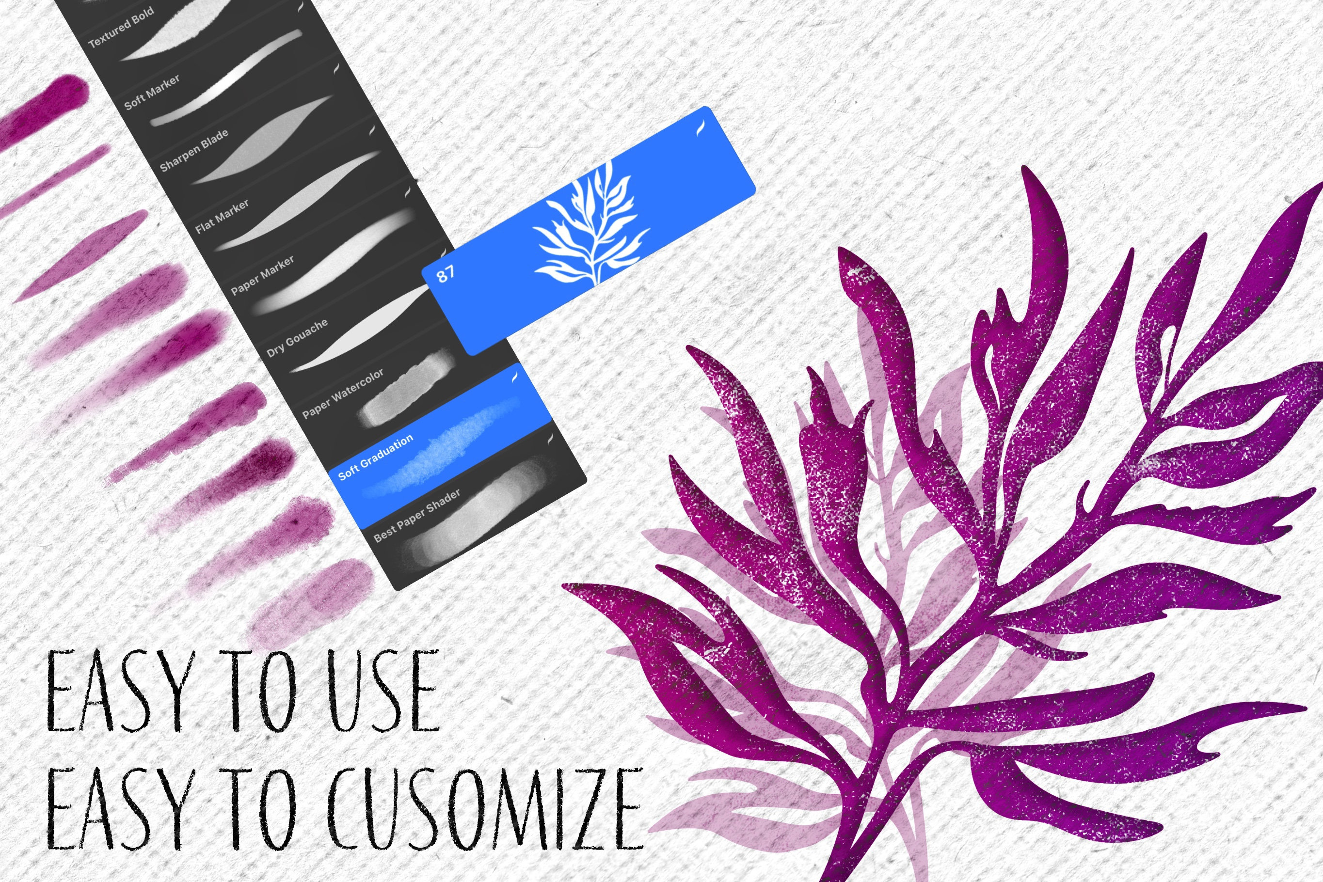 137 Botanical Stamps for Procreate + 10 Bonus Drawing Brushes, Flower ...