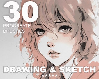 Drawing & Sketch Brushes For Procreate, Procreate Brushes Lineart, Alcohol Ink Procreate, Fine Line Brushes, Markers Procreate, Fine Liners