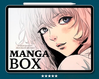 Manga Box For Procreate, 30 Procreate Manga Brushes, Anime Brushes, Halftone Brushes, Procreate Liner Brushes, Manga Shader, Anime Procreate