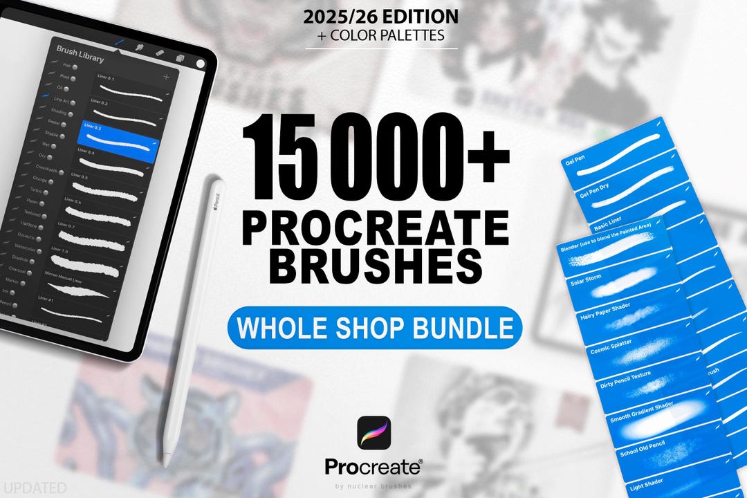 15000+ Procreate Brushes Whole Shop Bundle | All-in-one Mega Pack ...