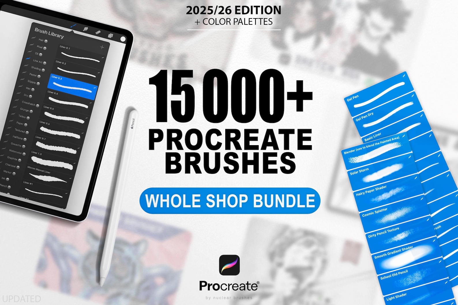 15000+ Procreate Brushes Whole Shop Bundle | All-in-one Mega Pack ...