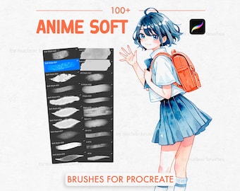 100+ Watercolor Anime Style Brush Set + Bonus Line Art Procreate Brushes, Procreate Soft Illustration Brushes, Digital Brushes For Ipad