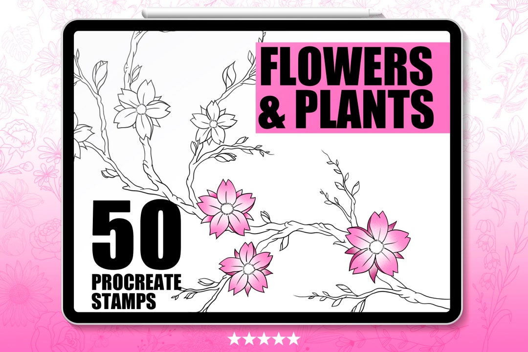 Flower Stamp Brushes for Procreate, Floral Stamps, Flower Stamps ...