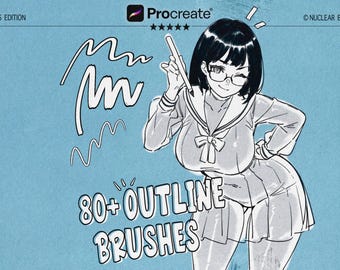 Outline Manga Anime Procreate Brushes