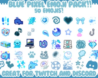 Blue Pixel Emotes || Animated Pixelated Blue Emotes For Discord And Twitch