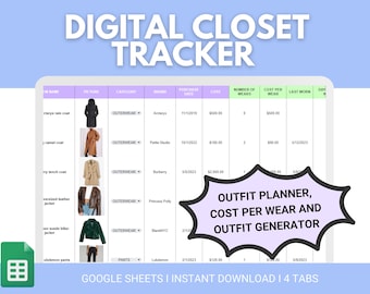 Cost per Wear Tracker | Outfit Planner | Closet Tracker | Closet ...