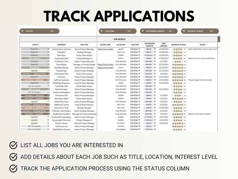 Job Application Tracker Job Search Template Job Search Tracker Google
