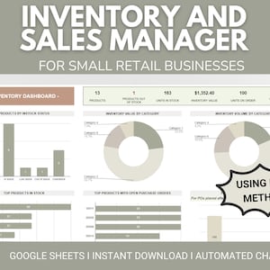 Inventory Tracker Spreadsheet | Inventory and Sales Tracker for Small Retail Business | Inventory Google Sheets | FIFO Inventory Manager