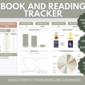 Reading Tracker Spreadsheet | Book Tracker Google Sheets Spreadsheet  | Book Tracker Sheet | Bookshelf Reading Tracker | Book Read Tracker