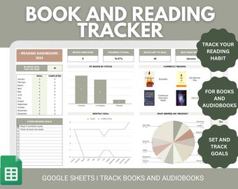 Lese-Tracker Tabelle | Buch-Tracker Google Sheets Tabelle | Buch-Tracker-Bogen | Bücherregal-Lese-Tracker | Buch Gelesen Tracker