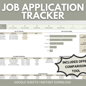 Job Application Tracker | Job Search Template  | Job Search Tracker Google Sheets | Job Search Planner | Job Application Spreadsheet