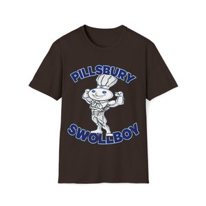 Pillsbury Swollboy T-Shirt Gym Tee Doughboy to Swollboy Shirt for Fun Multicolored