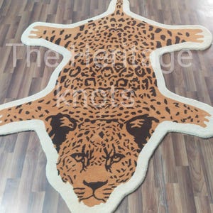 Tiger skin rugs, Color Hand Tufted Cut Pile Pure Woolen Area Rug For Hall, Guest Room 4x6 Hand Tufted Soft Fluffy Tufted Rug For Floor Gifts