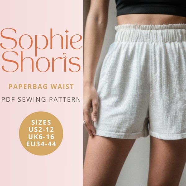 Sophie Paper Bag Shorts PDF digital sewing pattern