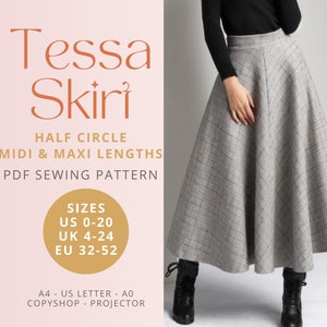 Tessa Skirt PDF digital sewing pattern