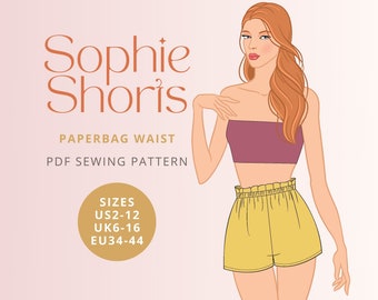 Sophie Paper Bag Shorts PDF digital sewing pattern