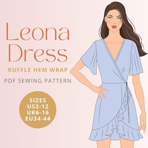 Leona Wrap Dress PDF digital sewing pattern