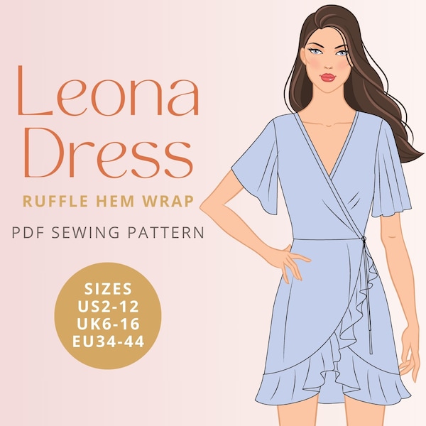 Leona Wrap Dress PDF digital sewing pattern