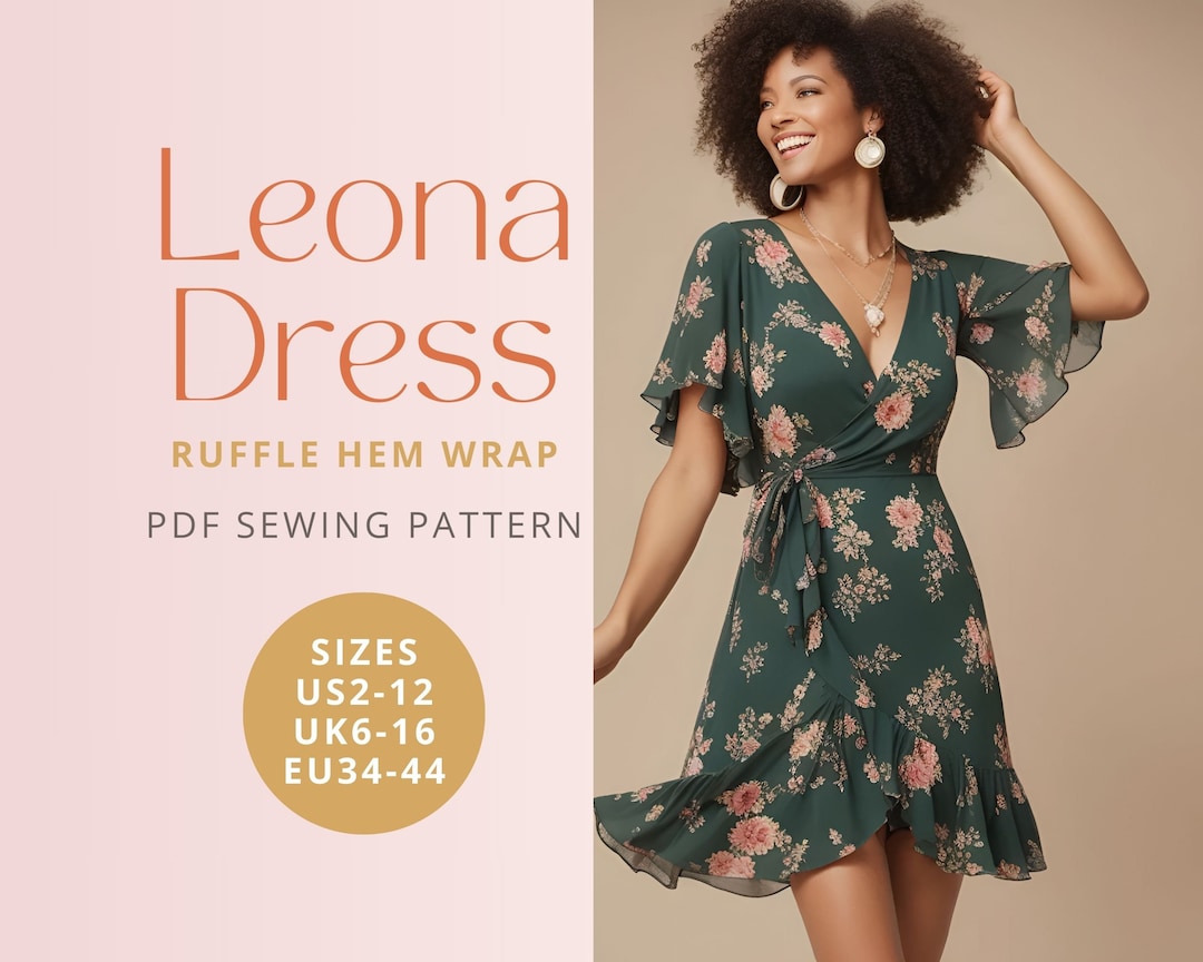 Leona Wrap Dress PDF Digital Sewing Pattern - Etsy