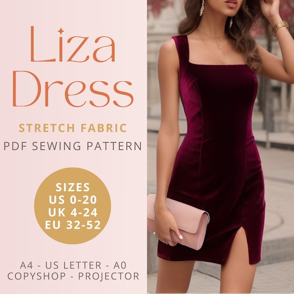 Patrón de costura digital Liza Stretch Dress PDF