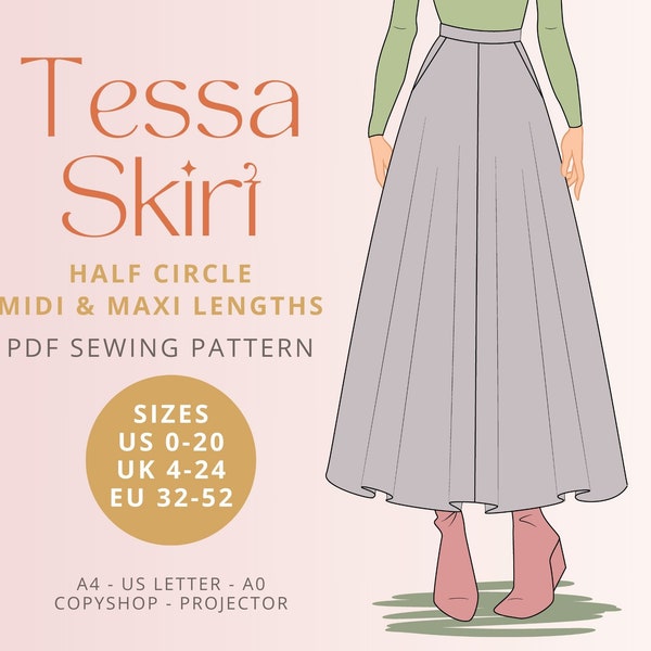 Tessa Skirt PDF digital sewing pattern