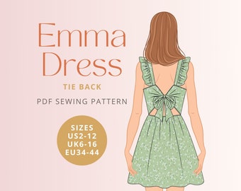 Emma Tie Back Dress PDF digital sewing pattern