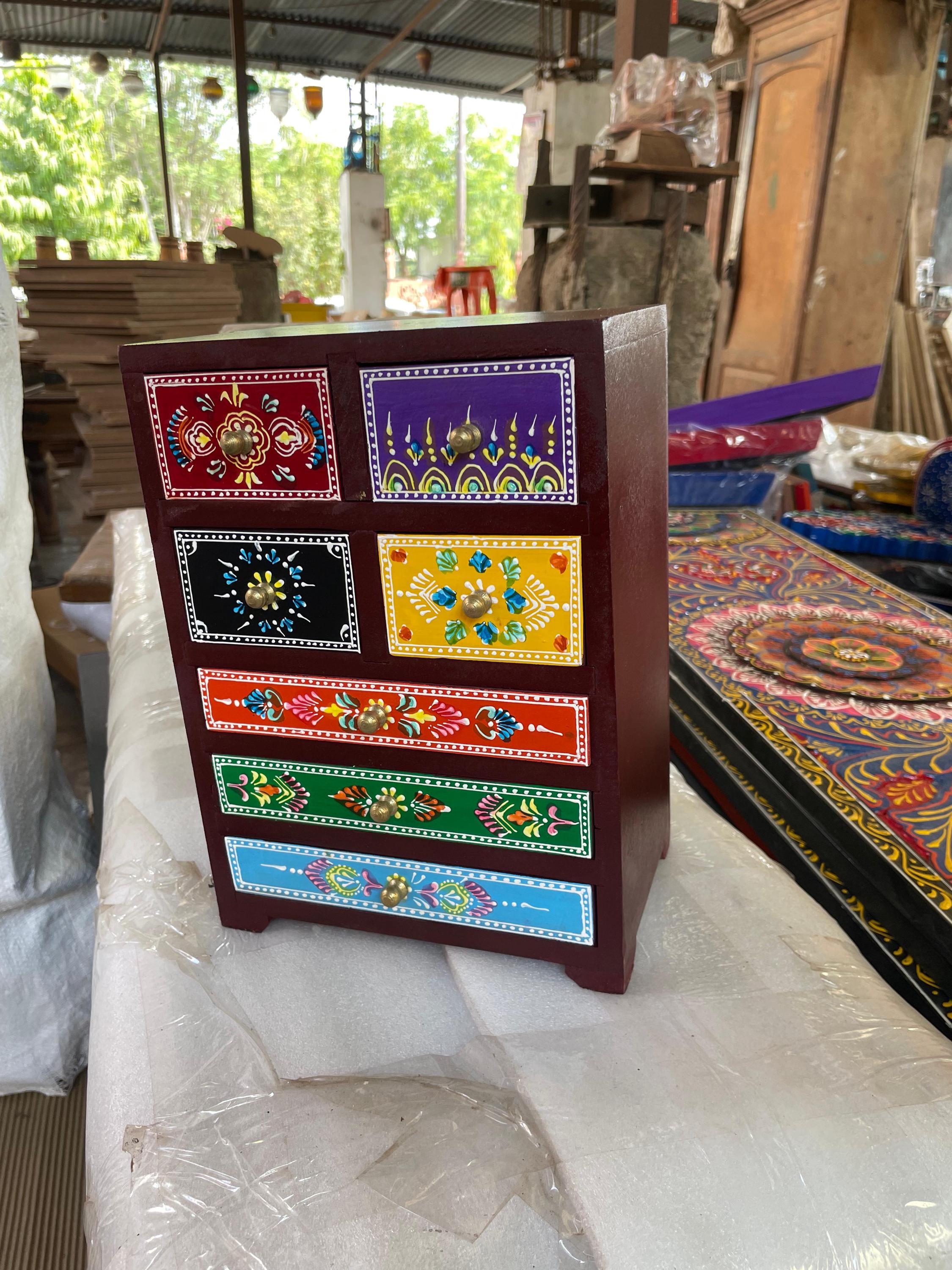 Traditional Indian Hand Painted Jewellery Storage Box Container Indian ...